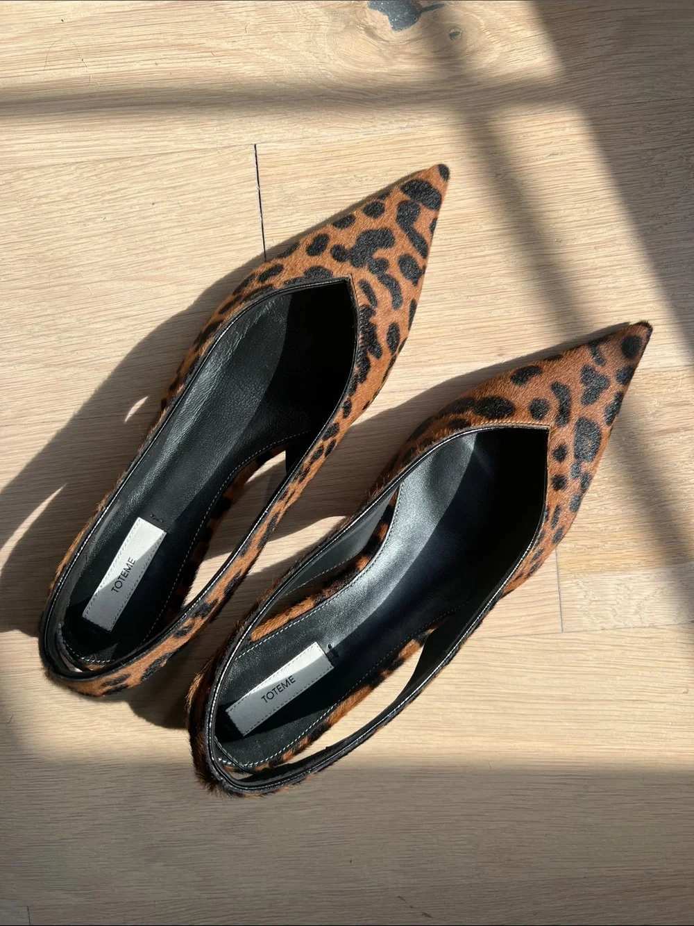 NWT Toteme Wedge-heel Pony Hair Slingbacks Leopard